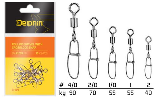 Delphin Agrafe Rapide cu Vartej Crosslock Nr.4/0