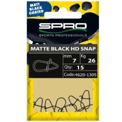 AGRAFA SPRO HD SNAP MATT BLACK 3.5MM - 9.5 KG 15 PCS