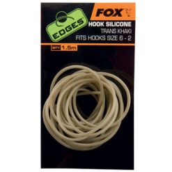Fox Edges Hook Silicone Sz 6-2 Trans Khaki x 1.5m