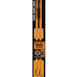 Fox Edges Wide Gape 6 – 25lb Camotex Semi Stiff x 2