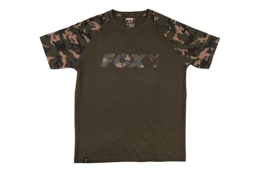 Fox Raglan Khaki / Camo Sleeve T-Shirt - XL - imagine 4