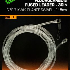 Fox Fluorocarbon Fused Leader 30lb - Size 7 Kwik Change Swivel 115cm