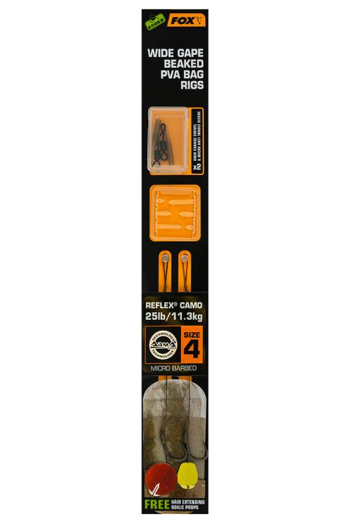 Fox Edges Wide Gape Beaked Pva Ready Rigs - 25lb Size 4