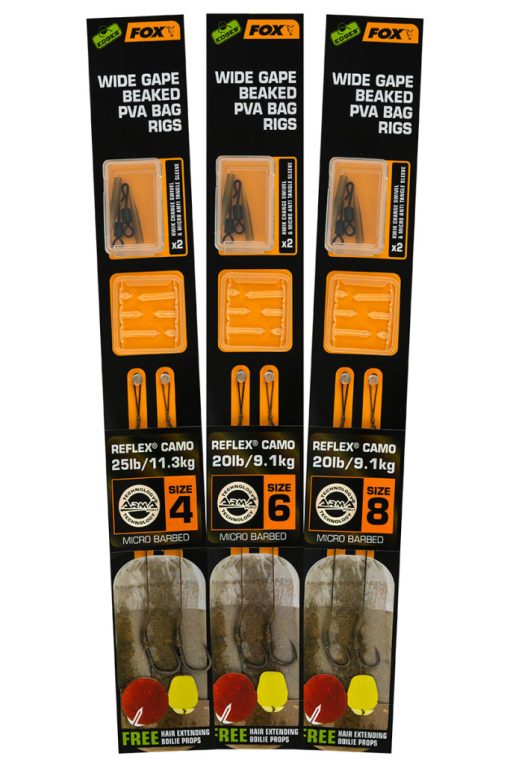Fox Edges Wide Gape Beaked Pva Ready Rigs - 25lb Size 4 - imagine 2