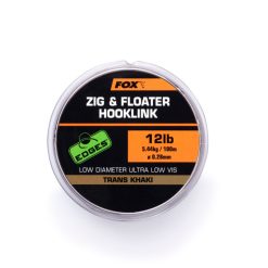 Fox Zig And Floater Hooklink Trans Khaki - 12lb (0.28mm)