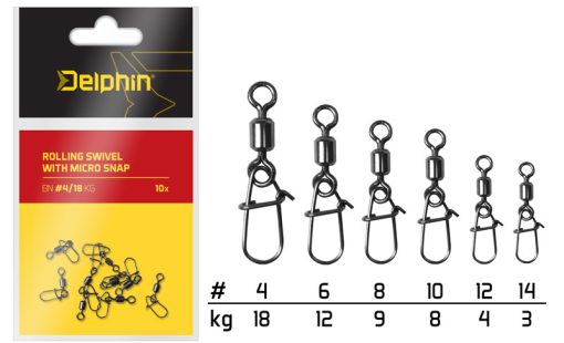 Delphin rolling swivel with micro snap 6