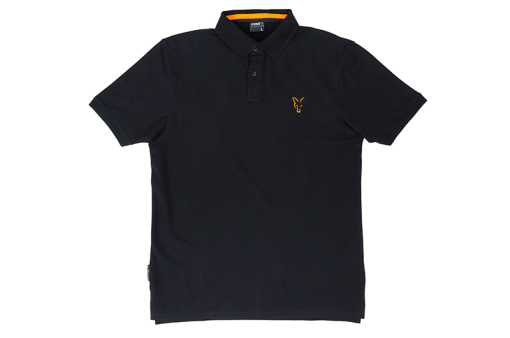 Fox Collection Black / Orange Polo T-Shirt - L - imagine 3
