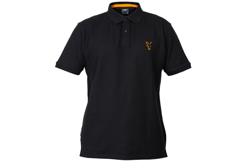 Fox Collection Black / Orange Polo T-Shirt - L