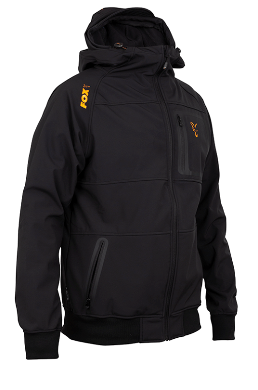 Fox Collection Black / Orange Shell Hoodie – xl - imagine 2