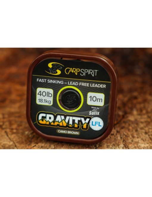 Carp Spirit Gravity LFL - Lead Free Leader 10M 40LB / Camo Brown