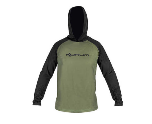 Korum Dri-Active Hooded Longsleeve T-Shirt XXL