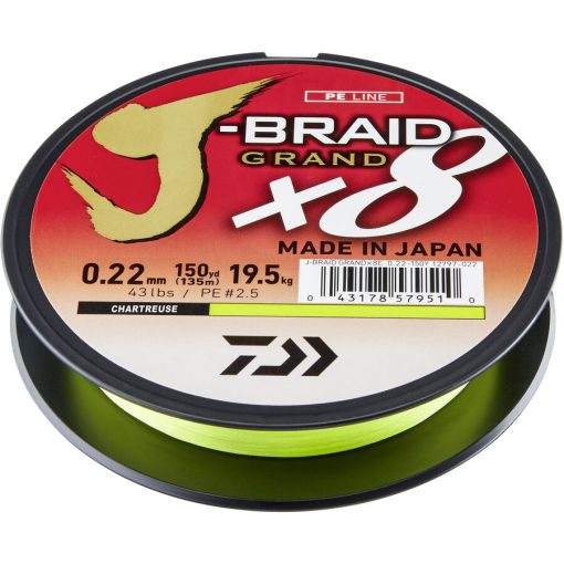 Daiwa Fir Textil J-braid Grande X8e Chart 0.16mm