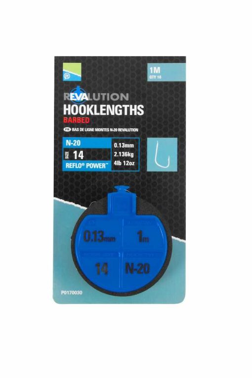 Preston Revalution Hooklengths - N20 Size 14
