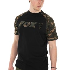 Fox Black / Camo Raglan Tshirt - Xl
