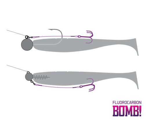 Delphin Bomb Twisto Rigs Fluorocarbon 10cm #4 - imagine 2