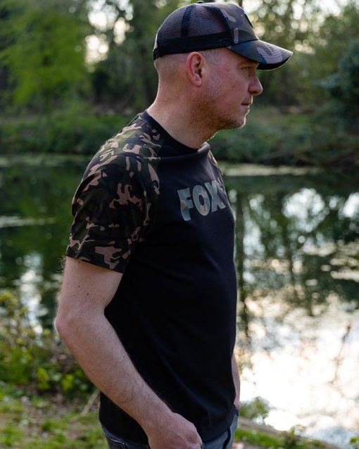 Fox Black / Camo Raglan Tshirt - Xl - imagine 4