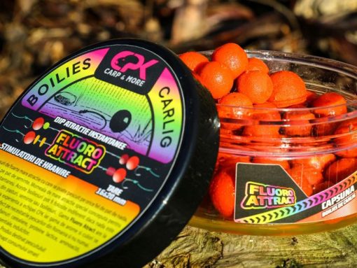 Boilies Carlig Cpk Fluoro Attract 160g Capsuna 16/20mm