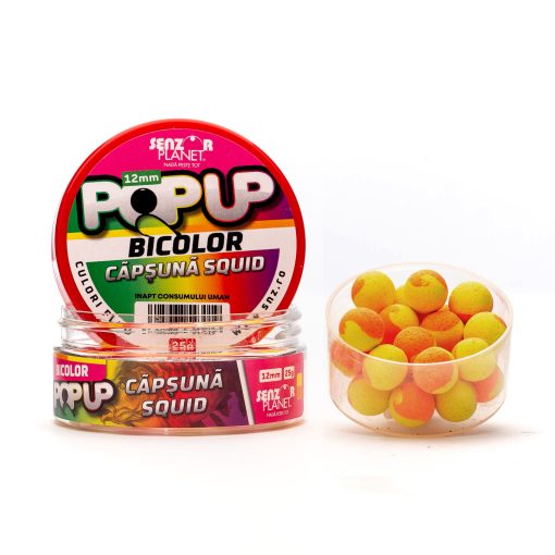 Boilies Popup Bicolor Senzor 12mm – Capsuna Squid