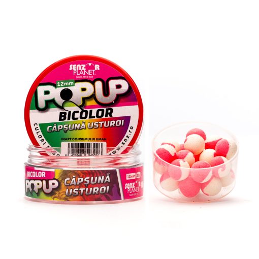 Boilies Popup Bicolor Senzor 12mm – Capsuna Usturoi