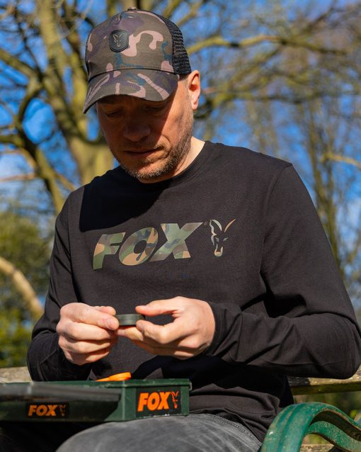 Fox Bluza Black / Camo Long Sleeve - M - imagine 4