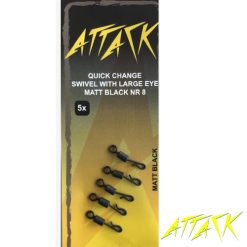 Attack Quick Change Snap Swivel With Large Eye Matt Black Nr. 8