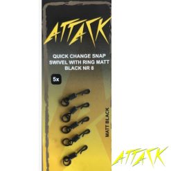 Attack Quick Change Snap Swivel With Ring Matt Black Nr. 8