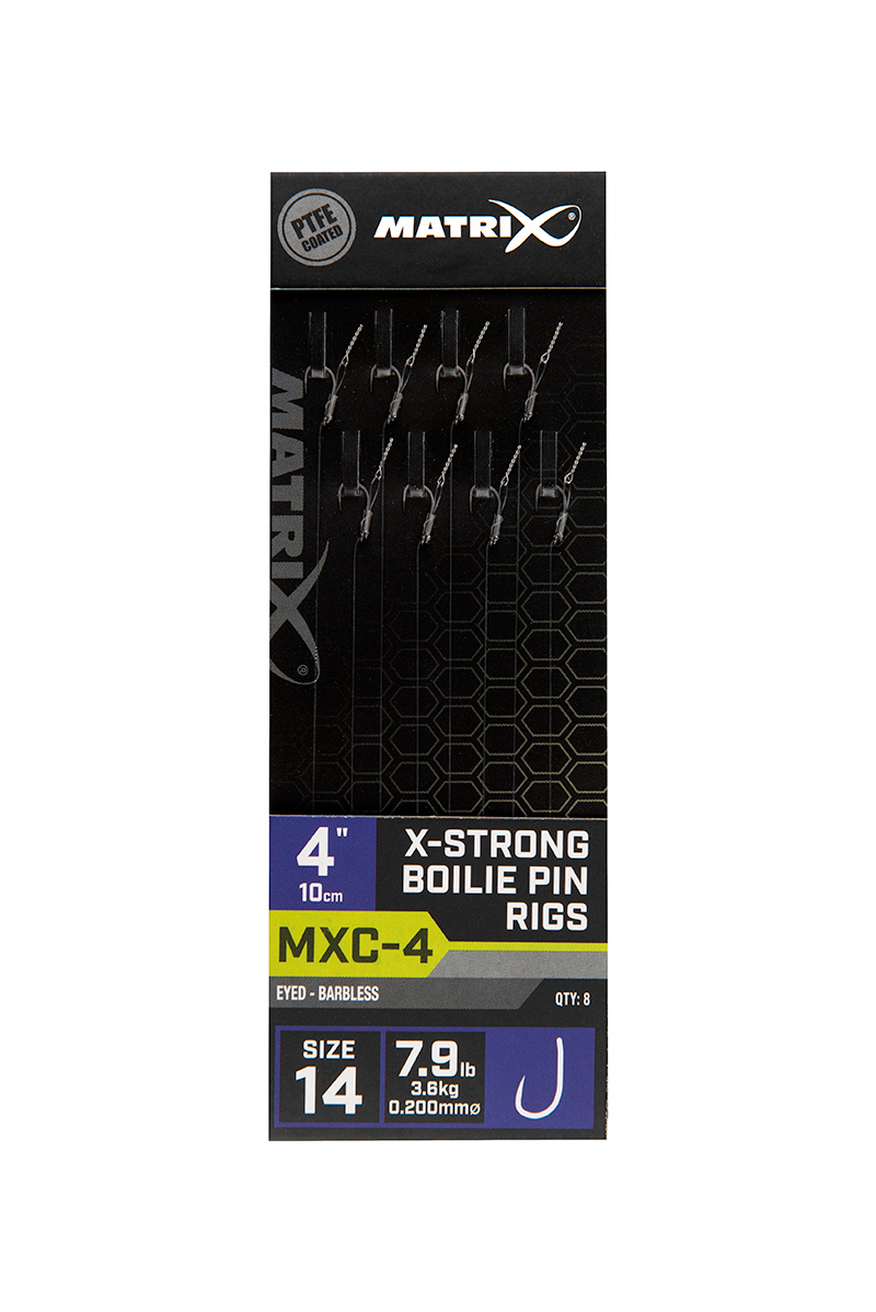 Matrix Mxc-4 size 14 Barbless / 0.20mm / 4 (10cm) / X-strong Boilie Pin - 8pcs - imagine 2