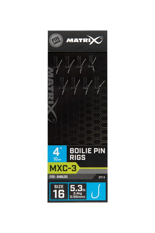 Matrix Mxc-3 Size 16 Barbless / 0.165mm / 4 (10cm) / Boilie Pin - 8pcs - imagine 11