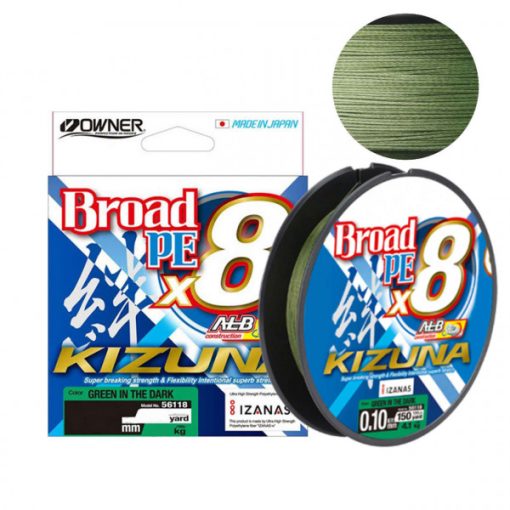 Fir Owner Kizuna X8 Broad 0.10mm 4.10kg 135m Dark Green