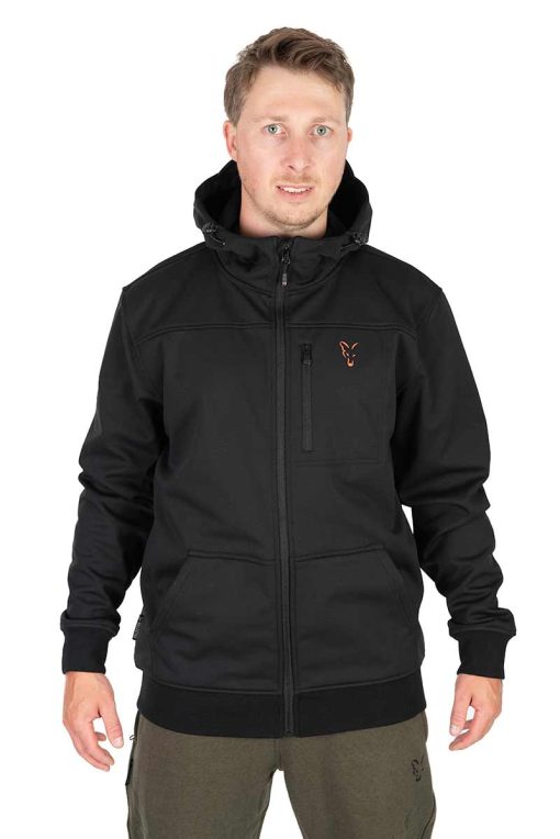 Fox Collection Soft Shell Jacket Black/Orange - Medium