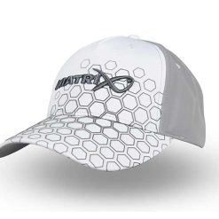 Matrix hex print baseball cap white