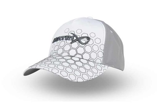 Matrix hex print baseball cap white