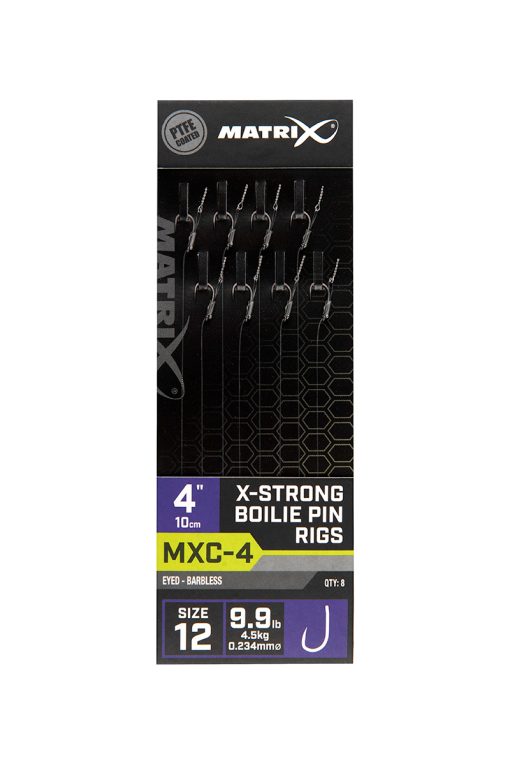 Matrix Mxc-4 Size 12 Barbless / 0.23mm / 4 (10cm) / X-strong Boilie Pin - 8pcs
