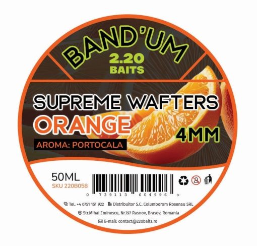 Supreme Bandum Wafter 2.20 Baits 4mm – Orange Portocala - imagine 2