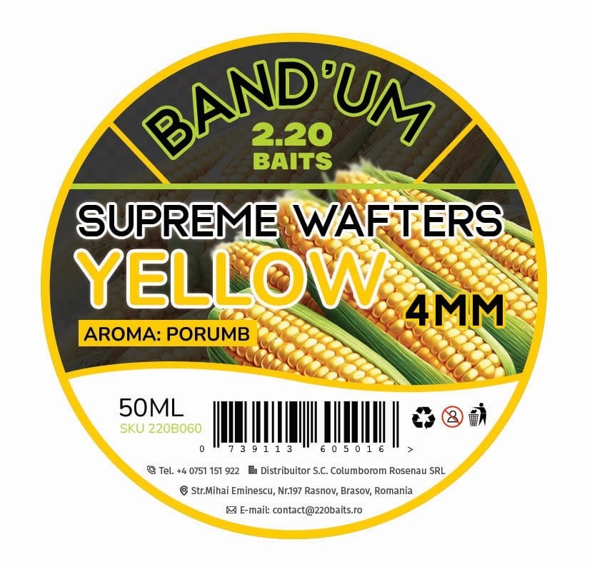 Supreme Bandum Wafter 2.20 Baits 4mm – Yellow Porumb - imagine 2