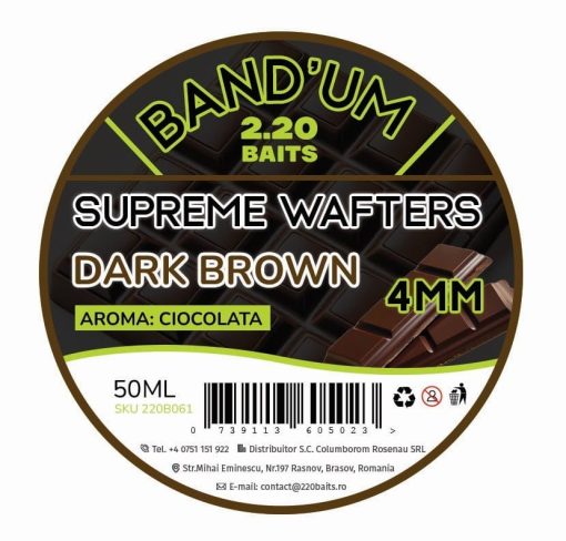 Supreme Bandum Wafter 2.20 Baits 4mm - Dark Brown Ciocolata - imagine 2