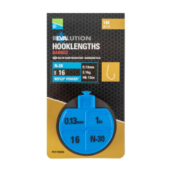 Preston Revalution Hooklengths - N30 Size 16