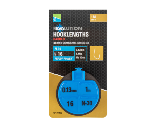 Preston Revalution Hooklengths - N30 Size 14