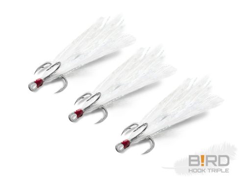 Delphin Bird Hook Triple - Pene Albe Nr. 10 - imagine 2