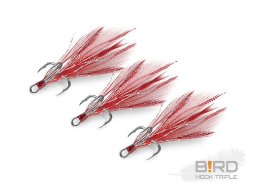 Delphin Bird Hook Triple - Pene Rosii Nr. 6 - imagine 2